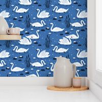 Summer Swan - blue - large scale