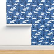 Summer Swan - blue - large scale