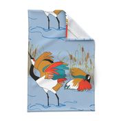 cranes lazy afternoon square 18x18 pillow size