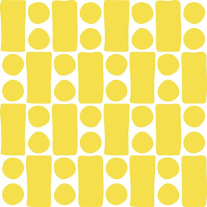 Organic dots blocks yellow white Wallpaper