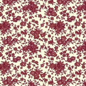 Tiny Monochrome Floral - Red