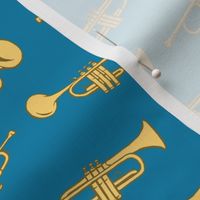 trumpets - blue