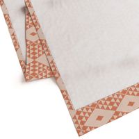 Heron, Diamond Zig Zag - Red, Peach