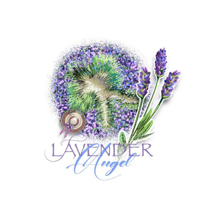 18” Square Lavender Angel w/Text