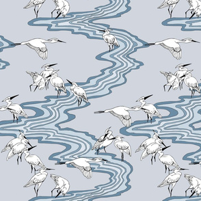 Cranes on the Water © (medium scale)