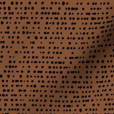 All dots in a row boho dna spots minimal Scandinavian abstract animal print dark chocolate brown