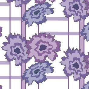 Floral Frenzy - Retro - Purple & Mauve
