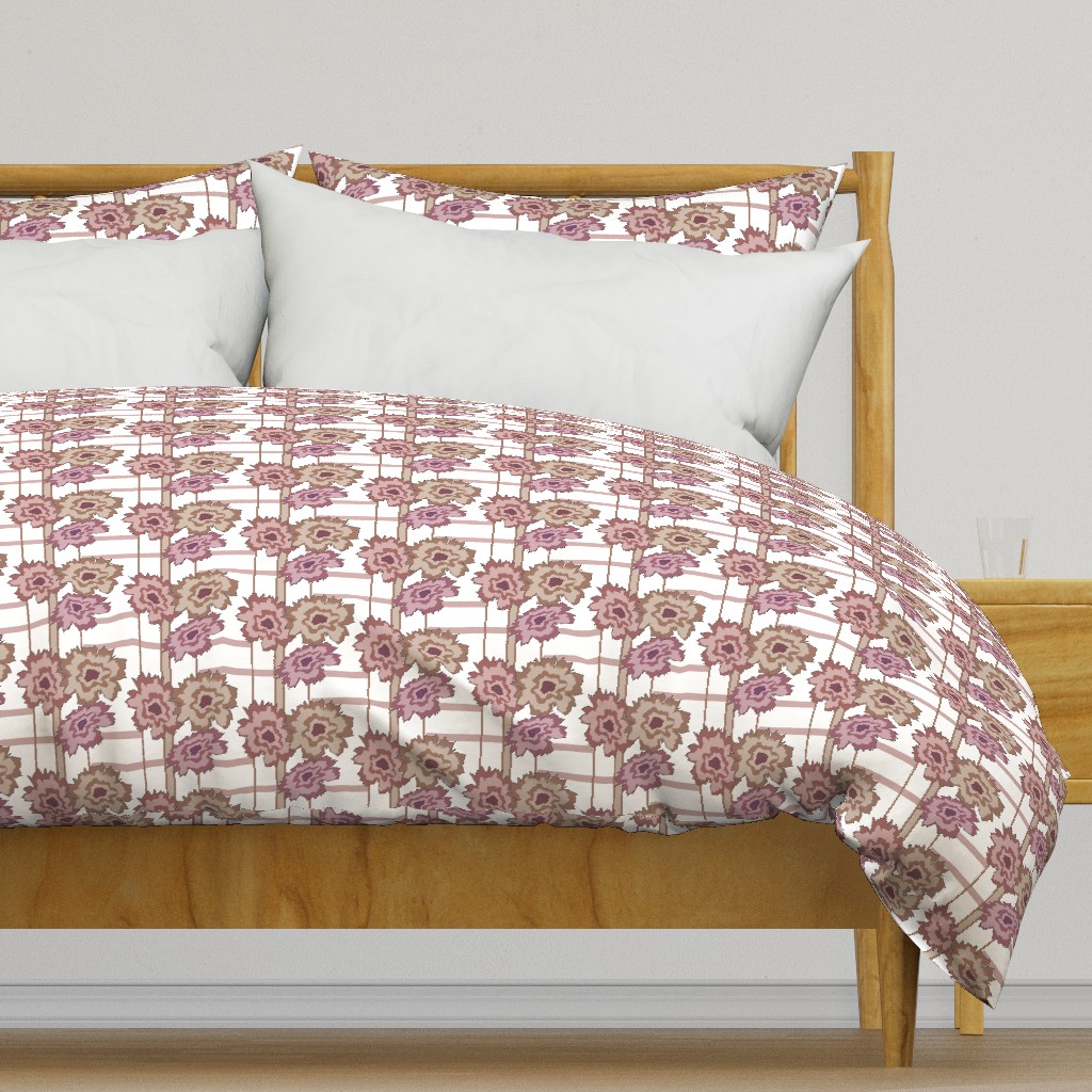 Floral Frenzy - Retro - Dusky Pink & Tan