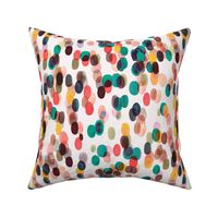 Bold Painterly - Tropical Dots watercolor Orange Green 