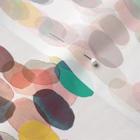 Bold Painterly - Tropical Dots watercolor Orange Green 