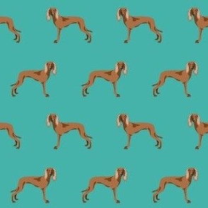 saluki fabric - dog breed simple design - turquoise