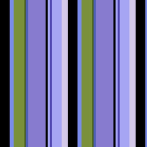 Stripes Coordinate Sm | Purple Black Periwinkle  Lavender Green • Black