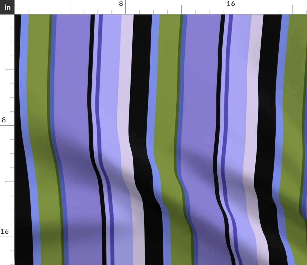 Stripes Coordinate Sm | Purple Black Periwinkle  Lavender Green • Black