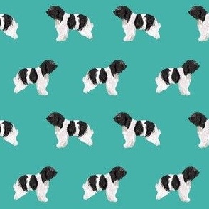 schapendoes simple fabric - dog breed design - turquoise