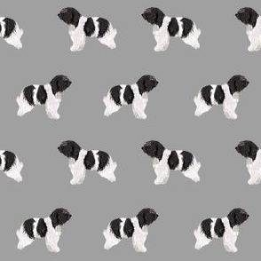 schapendoes simple fabric - dog breed design - grey