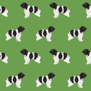 schapendoes simple fabric - dog breed design - green