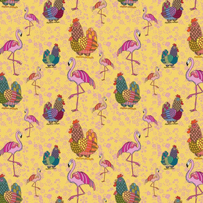 Flamingo Chicken chintz