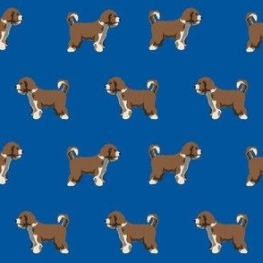 spanish water dog fabric - simple design - blue