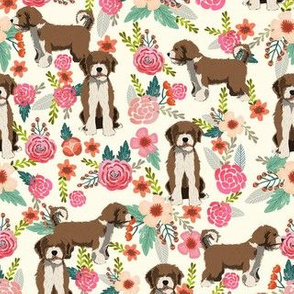 spanish water dog floral fabric - cream