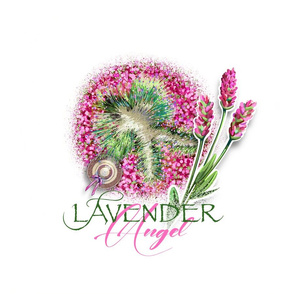 18" Square Lavender Angel | Pink w/Text 