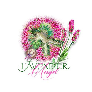 10" Square Lavender Angel | Pink w/Text 