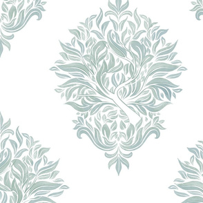 Gumtree Damask Watercolor Soft Green (XL)