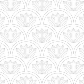 Water Lilies Art Deco-Gray Lines