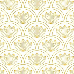 Water Lilies Art Deco_Gold-White