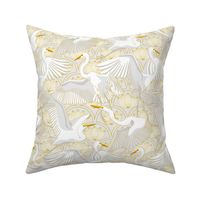 Herons Art Deco_Gold and Gray