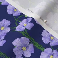 flax flowers fabric design