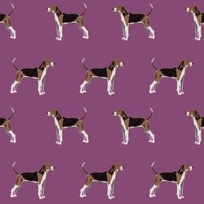 treeing walker coonhound fabric - dog simple design - purple
