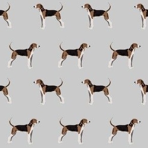 treeing walker coonhound fabric - dog simple design - grey