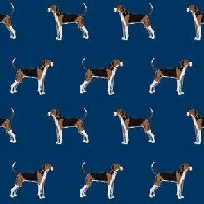 treeing walker coonhound fabric - dog simple design - navy