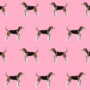 treeing walker coonhound fabric - dog simple design - pink