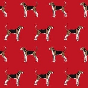 treeing walker coonhound fabric - dog simple design - red