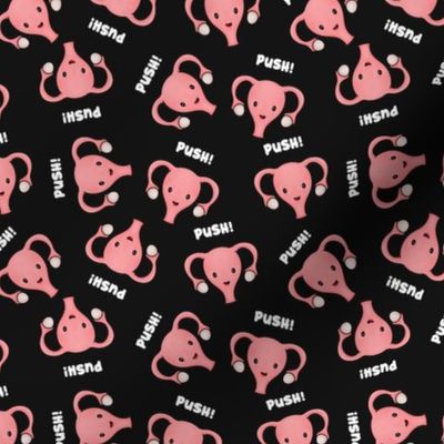 Happy Pregnant Uterus PUSH! Black