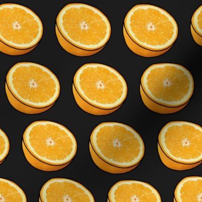 Orange Citrus Oranges on Charcoal, Large