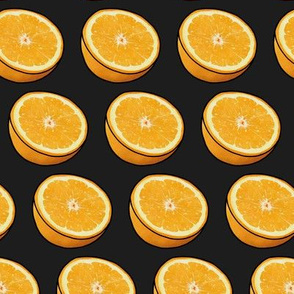 Orange Citrus Oranges on Charcoal, Large