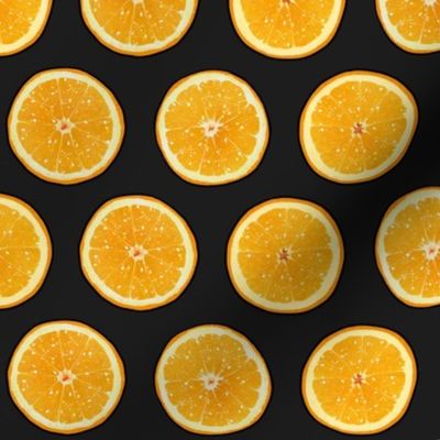 Orange Slices on Charcoal, Large