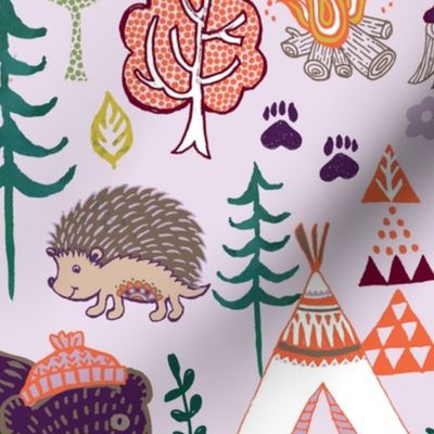 Forest Animal Campout on light