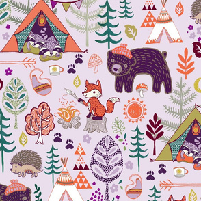 Forest Animal Campout on light