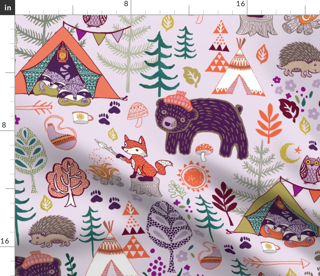 Forest Animal Campout on light