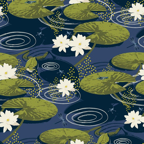 Lily Pond-Dark Blue