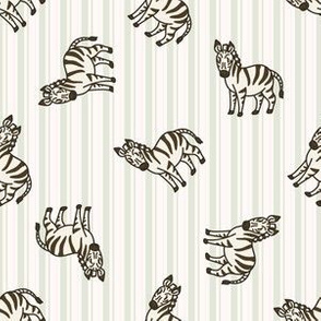  Cartoon wildlife zebra for kids. Cute wild savannah animal on striped background. African zoo animal nursery wallpaper. 