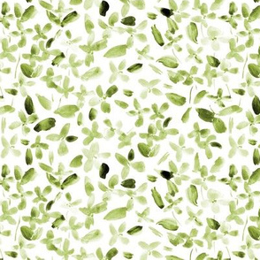 baby flowers in olive green - watercolor small florals for modern home decor bedding nursery p315