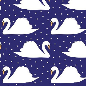 swan lake blue polka dot