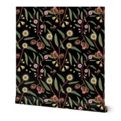 Gum Nuts & Blossoms - black, large