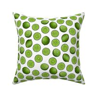 Ditsy Green Limes on White, Large