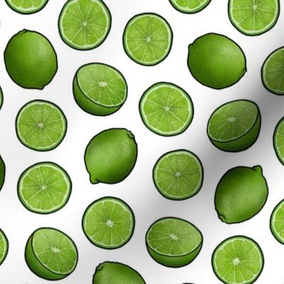 Ditsy Green Limes on White, Large