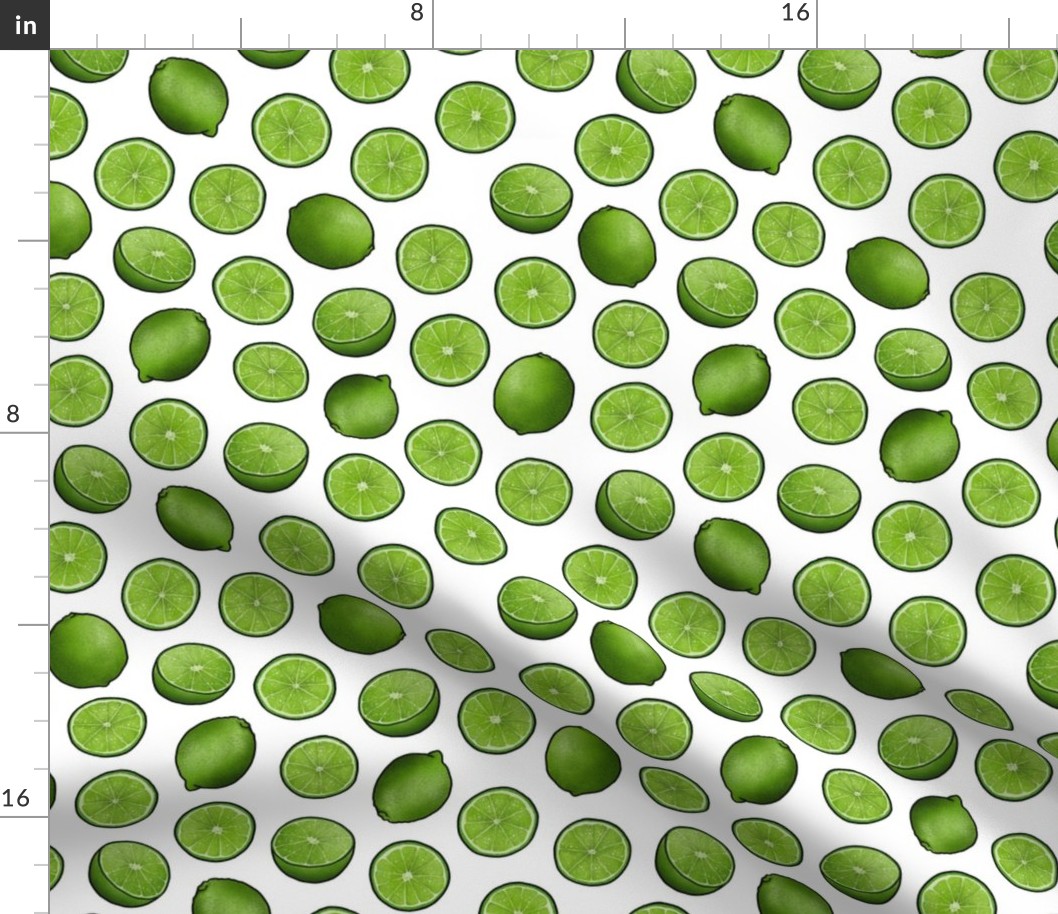 Ditsy Green Limes on White, Large